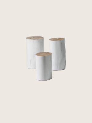 ENSEMBLE DE 3 TABLES D'APPOINT RONDINS LOG