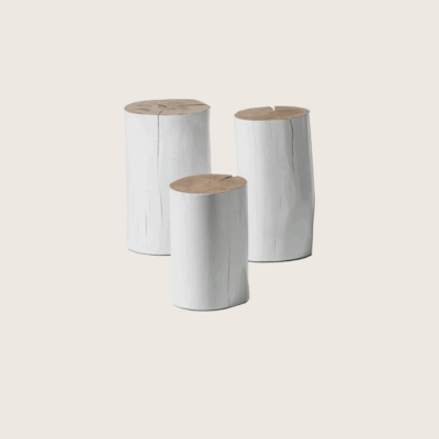 ENSEMBLE DE 3 TABLES D'APPOINT LOG