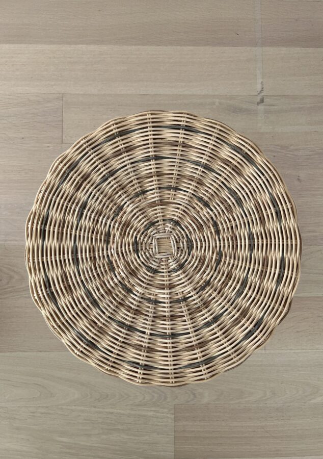 Tabouret Bolla 12 de Gervasoni en rotin naturelle vu de haut