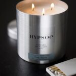 Bougie Hypsoe en métal senteur thé noir en situation