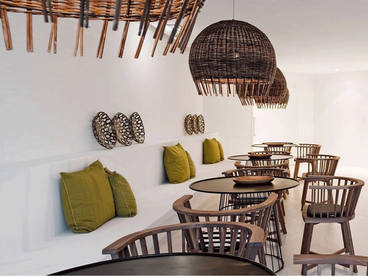 suspension croco 96 de Gervasoni en situation dans un restaurant