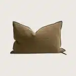 Coussin vice versa black line en lin Stone Washed 40x60cm , coloris Bronze