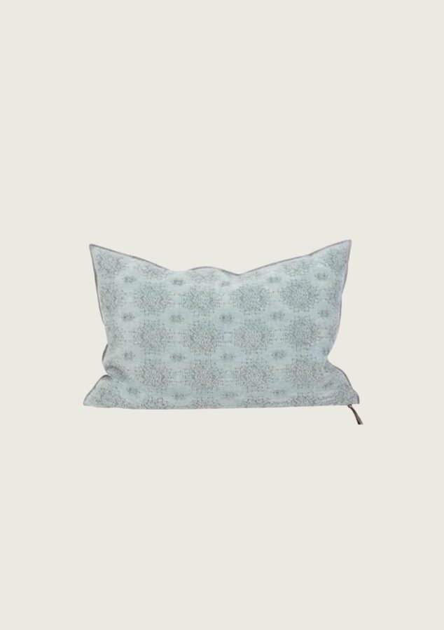 coussin vice versa jacquard stone washed kilim aqua