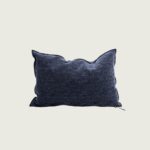 coussin vice versa jacquard stone washed kilim bleu nuit
