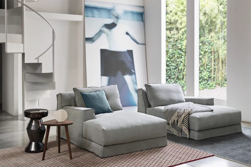 tapis next 998 de chez gervasoni gris dans un salon