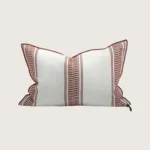 coussin vice versa en toile brodée cyclades 300 à rayures larges 40x60 argile