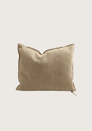 coussin vice versa en toile tuftée upcyclée 50x50 capuccino