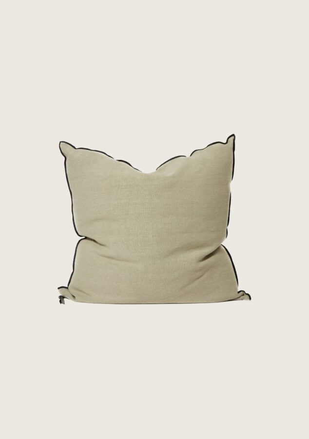 coussin vice versa black line lin stoned washed 50x50 ciment