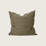 coussin vice versa black line lin stoned washed 50x50 kaki