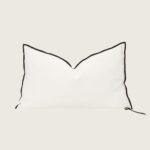 coussin vice versa black line lin stoned washed 50x70 crème