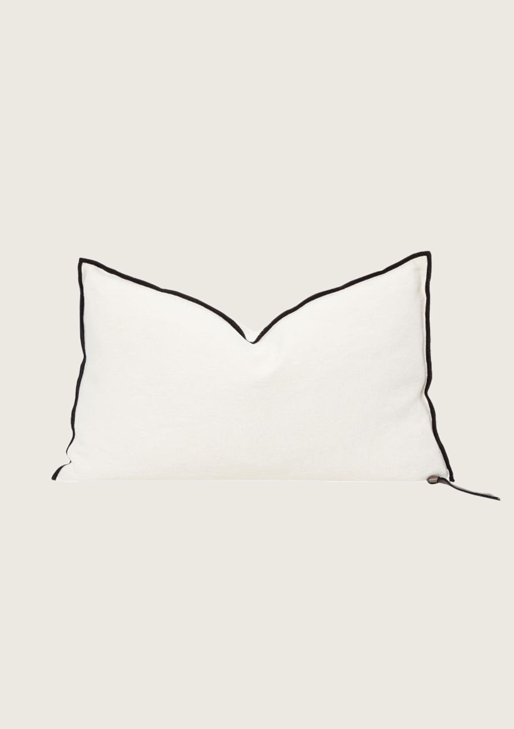 coussin vice versa black line lin stoned washed 50x70 crème