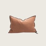 coussin vice versa black line lin stoned washed 30x50 terracotta