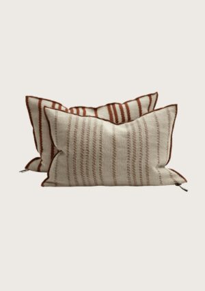 coussin vice versa en toile brodée myre 40x60 argile
