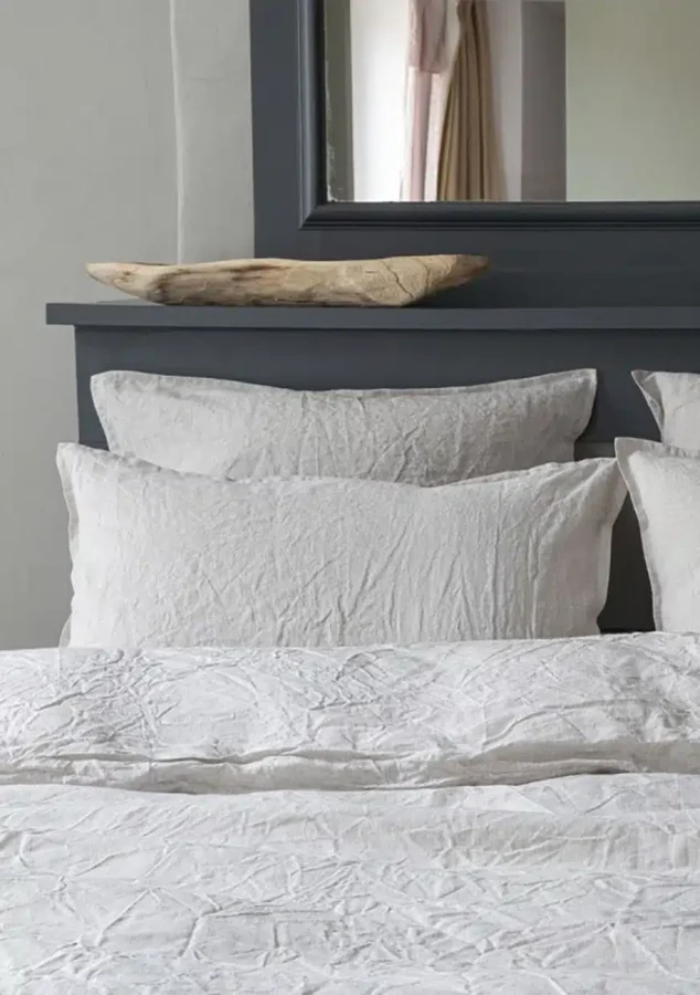 parure de lit de chez Alexandre Turpault, collection Nouvelle Vague, coloris Naturel, détails