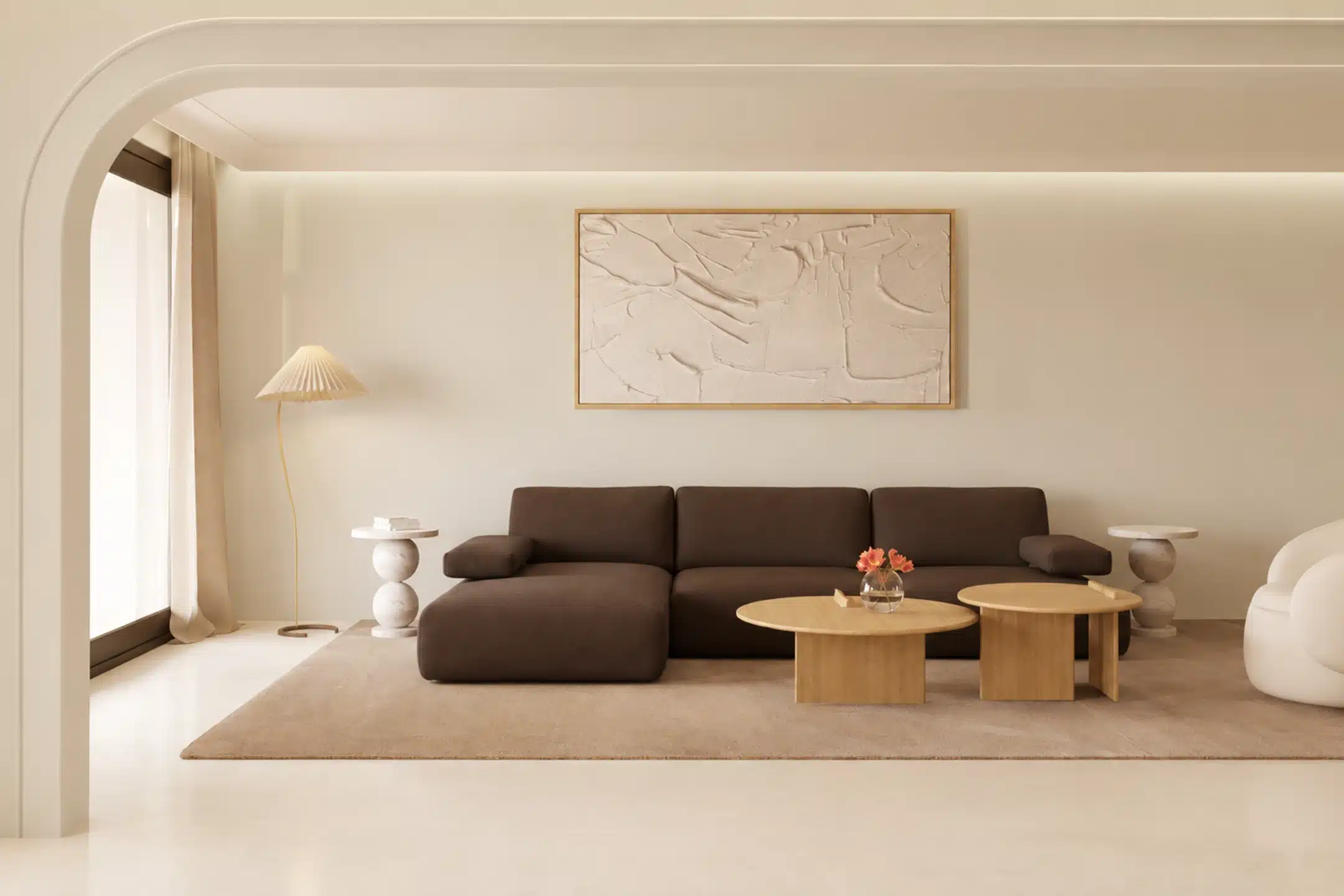 Projet floralies, Monaco, design d'intérieur et rendu 3D, espace salon