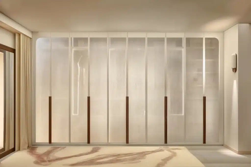 Décoration d'intérieur, design d'un dressing, vue 1 avec placards fermés, Monaco