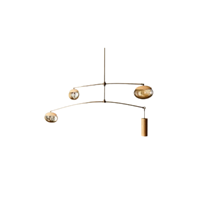 suspension mobile GAIA 3 pebbles ochre