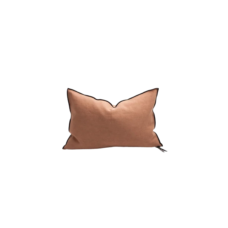 coussin black line 30x50 terracotta 30x50