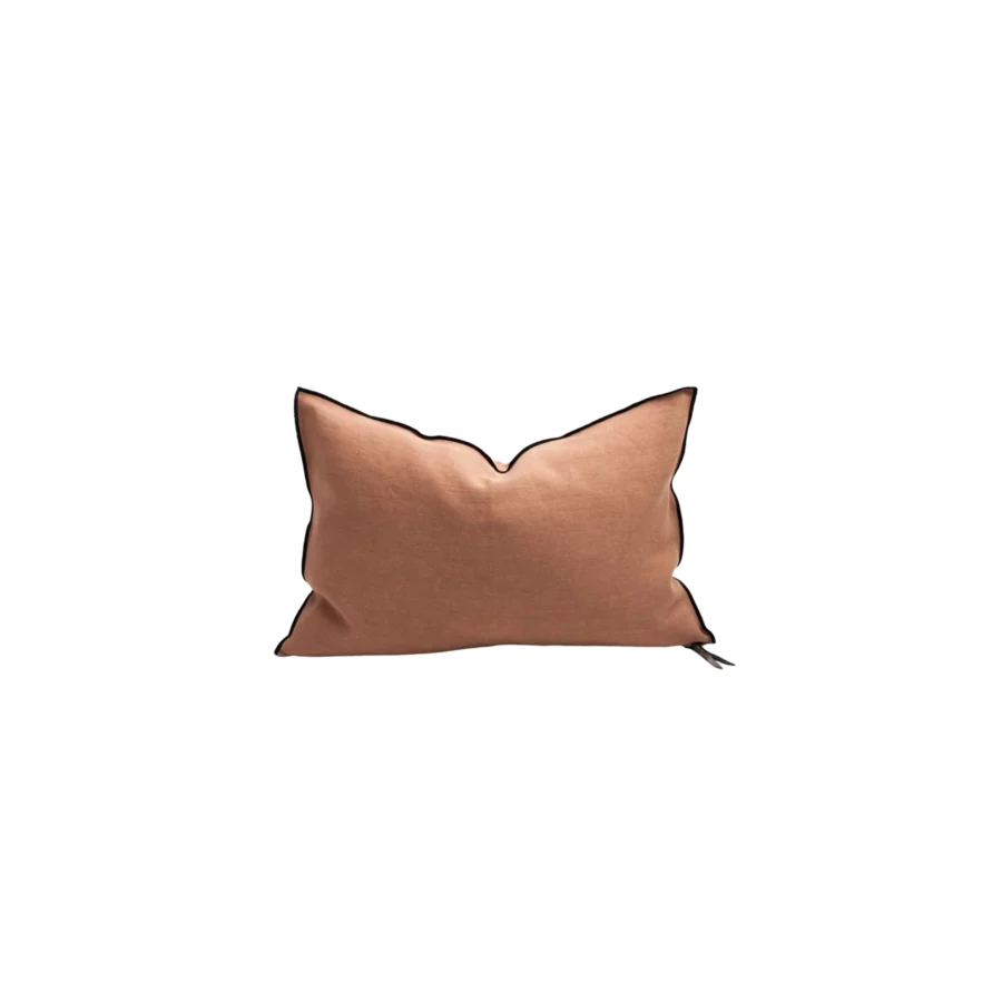 coussin black line 30x50 terracotta 30x50