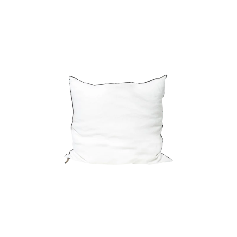coussin black line 50x50 blanc