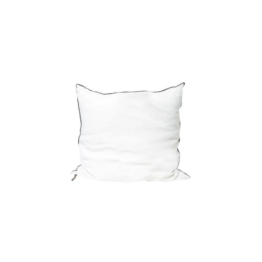 coussin black line 50x50 blanc
