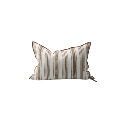 coussin cyclades rayures fines havane