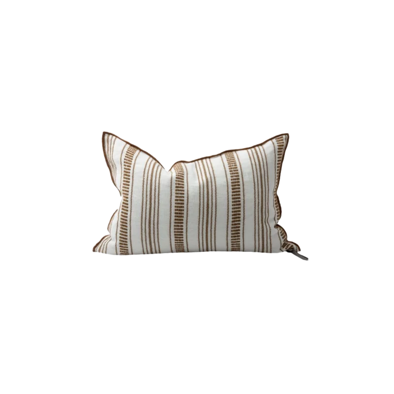 coussin cyclades rayures fines havane
