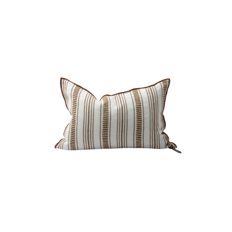 coussin cyclades rayures fines havane