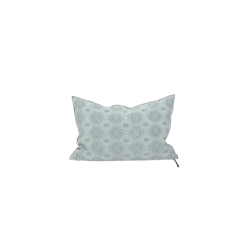 coussin jacquard aqua
