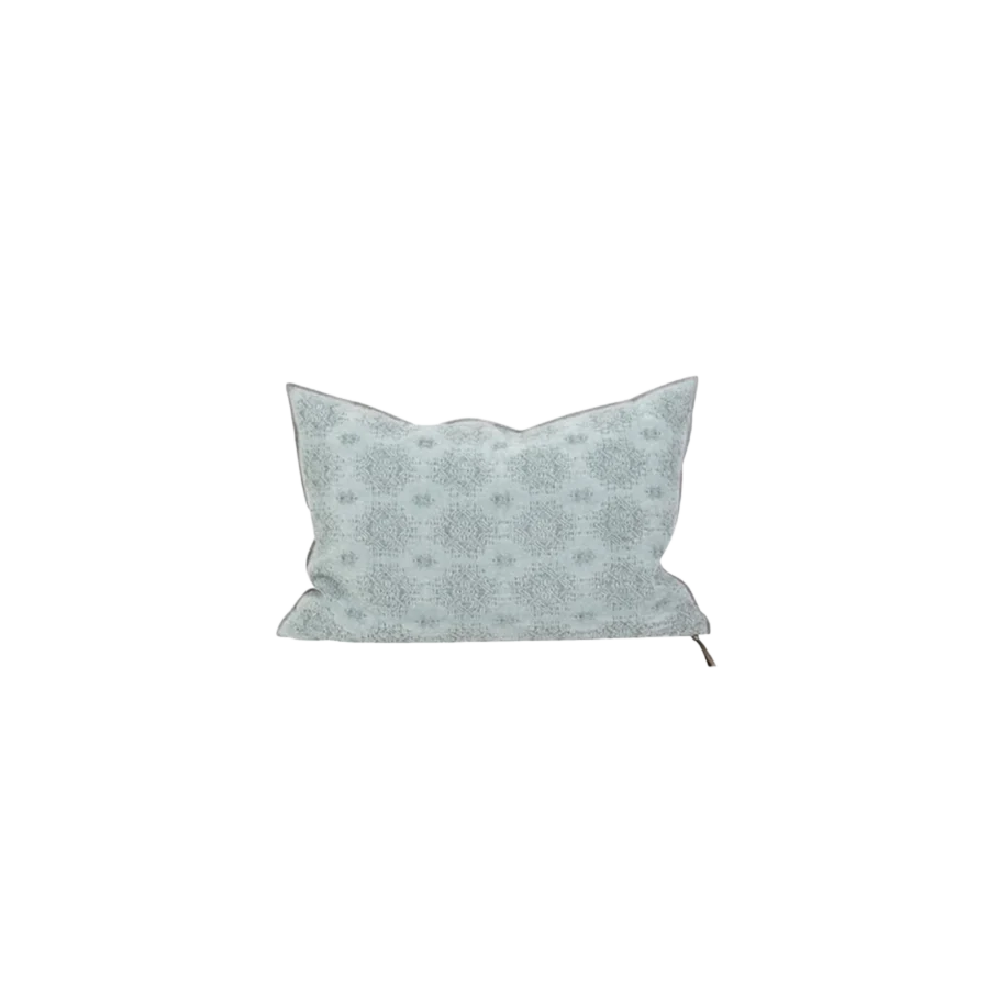 coussin jacquard aqua