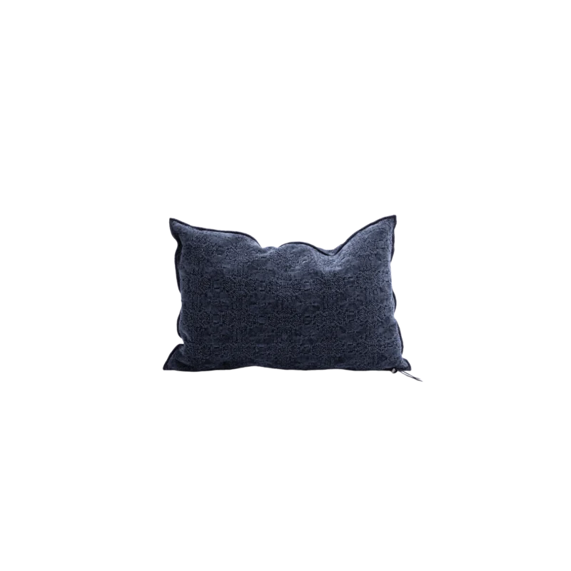 coussin jacquard bleu nuit