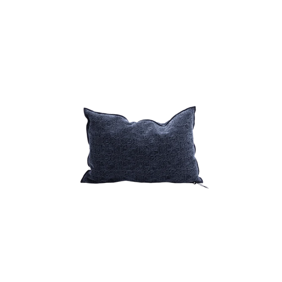 coussin jacquard bleu nuit