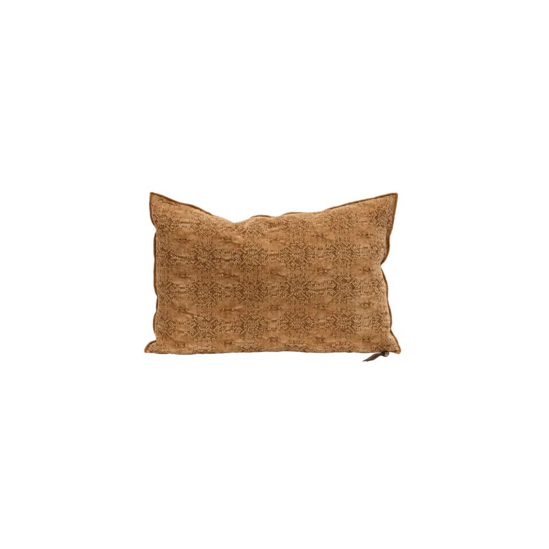 coussin jacquard terracotta