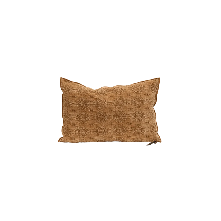 coussin jacquard terracotta